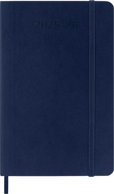 Moleskine 18 Monate Wochen Notizkalender 2025/2026, Pocket/A6, 1 Wo = 1 Seite, rechts linierte Seite, Weicher Einband, Saphir - 