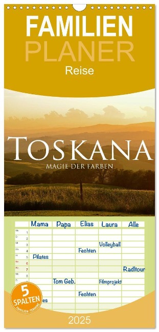 Familienplaner 2025 - Toskana ¿ Magie der Farben mit 5 Spalten (Wandkalender, 21 x 45 cm) CALVENDO - Fabian Keller