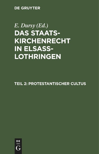 Protestantischer Cultus - 