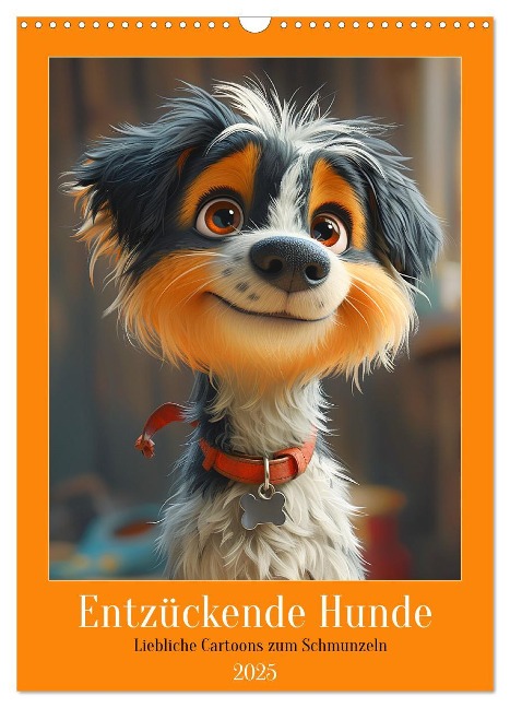Entzückende Hunde. Liebliche Cartoons zum Schmunzeln (Wandkalender 2025 DIN A3 hoch), CALVENDO Monatskalender - Rose Hurley