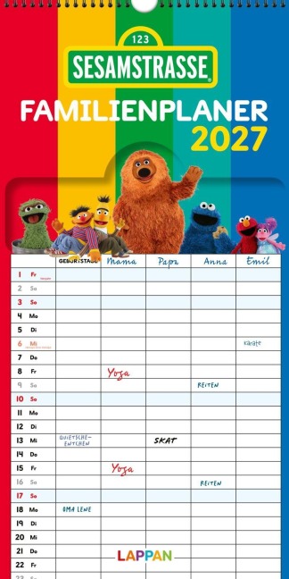 Sesamstraße Familienkalender 2027 - 
