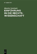 Cover-Bild zum Titel 'Einführung in die Rechtswissenschaft' von 'Manfred Rehbinder'