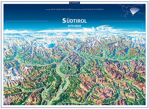 KOMPASS Panorama-Poster Südtirol, Alto Adige - 