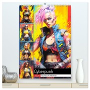 Cover-Bild zum Titel 'Cyberpunk. Futuristische Heldinnen (hochwertiger Premium Wandkalender 2026 DIN A2 hoch), Kunstdruck in Hochglanz' von 'Rose Hurley'