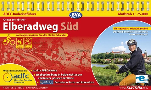 ADFC-Radreiseführer Elberadweg Süd 1:75.000 praktische Spiralbindung, reiß- und wetterfest, GPS-Tracks Download - Otmar Steinbicker
