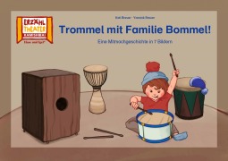 Cover-Bild zum Titel 'Trommel mit Familie Bommel! / Kamishibai Bildkarten' von 'Kati Breuer, Yannick Breuer'