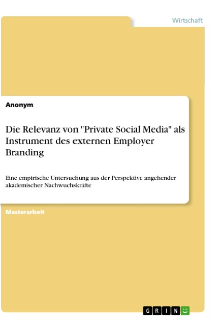 Die Relevanz von "Private Social Media" als Instrument des externen Employer Branding - Anonym