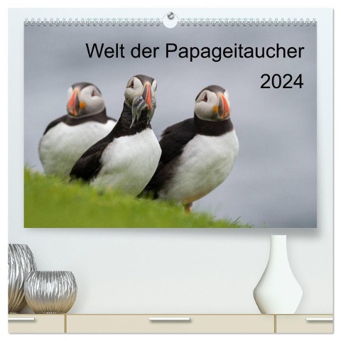 Welt der Papageitaucher (hochwertiger Premium Wandkalender 2024 DIN A2 quer), Kunstdruck in Hochglanz - Anna-Barbara Utelli