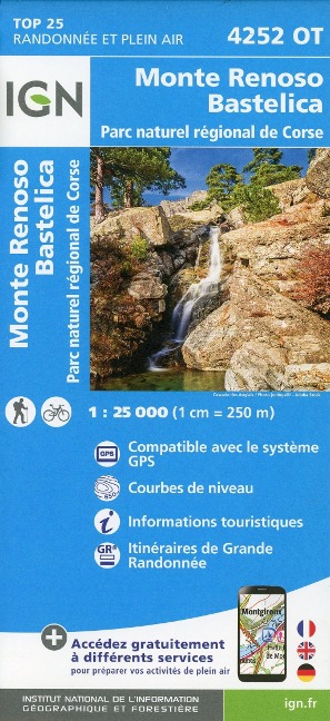 Monte Renoso Bastelica Parc National de Corse 1 : 25 000 - 