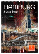Cover-Bild zum Titel 'Hamburg bunte Stadt (Wandkalender 2026 DIN A2 hoch), CALVENDO Monatskalender' von 'Peter Roder'