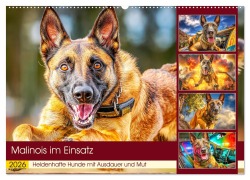 Malinois im Einsatz. Heldenhafte Hunde mit Ausdauer und Mut (Wandkalender 2026 DIN A2 quer), CALVENDO Monatskalender - Rose Hurley