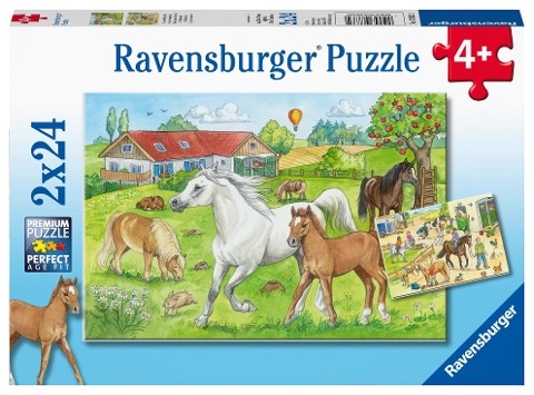 Auf dem Pferdehof - Puzzle mit 2x24 Teilen - 