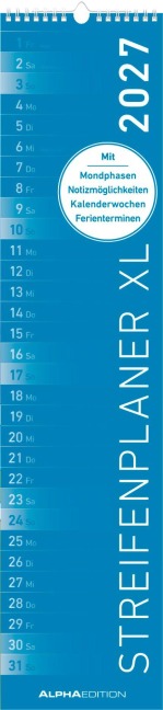 Streifenplaner XL BLAU 2027 - 