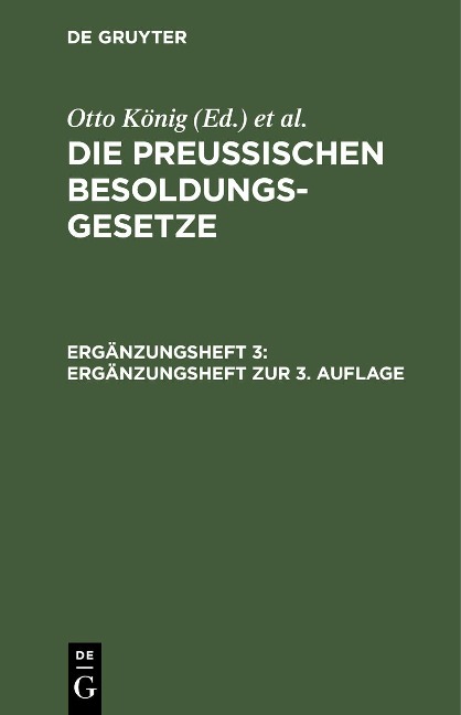 Ergänzungsheft zur 3. Auflage - 