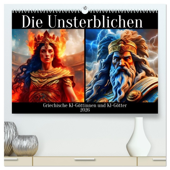 Die Unsterblichen - Griechische KI-Göttinnen und KI-Götter (hochwertiger Premium Wandkalender 2026 DIN A2 quer), Kunstdruck in Hochglanz - Katharina Stachanczyk