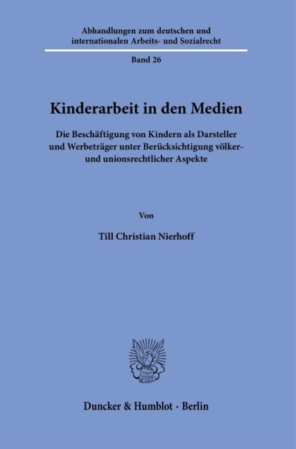 Kinderarbeit in den Medien - Till Christian Nierhoff