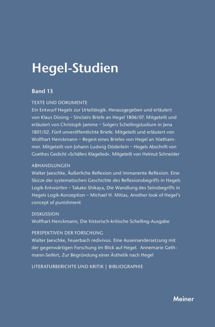 Hegel-Studien / Hegel-Studien - 