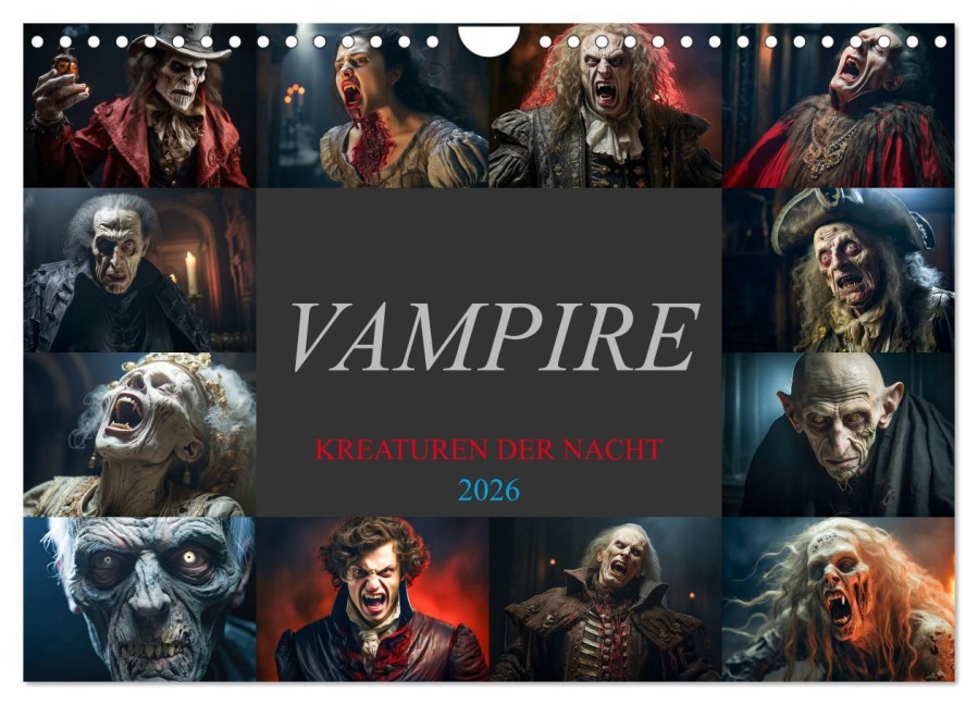 Vampire - Kreaturen der Nacht (Wandkalender 2026 DIN A4 quer), CALVENDO Monatskalender - Dirk Meutzner