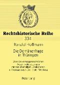 Cover-Bild zum Titel 'Die Domänenfrage in Thüringen' von 'Ronald Hoffmann'
