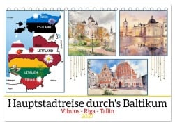 Cover-Bild zum Titel 'Hauptstadtreise durch's Baltikum (Tischkalender 2027 DIN A5 quer), CALVENDO Monatskalender' von 'Claudia Kleemann'