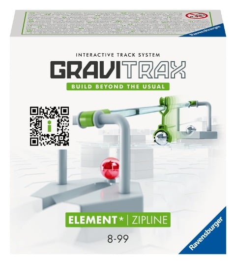 Ravensburger GraviTrax Element Zipline -Zubehör für das Kugelbahnsystem. Kombinierbar mit allen GraviTrax Produktlinien, Starter-Sets, Extensions & Elements, Konstruktionsspielzeug ab 8 Jahren. - 