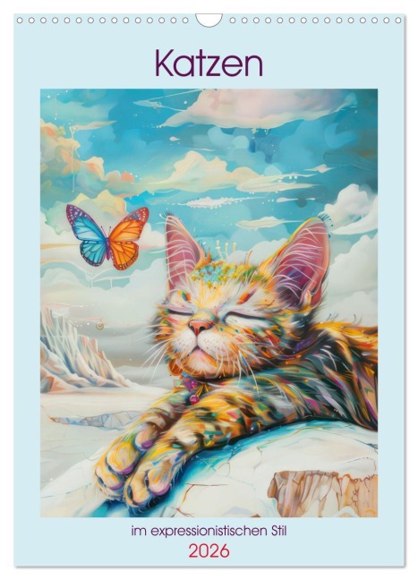 Katzen im expressionistischen Stil (Wandkalender 2026 DIN A3 hoch), CALVENDO Monatskalender - Liselotte Brunner-Klaus