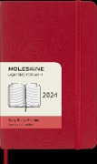 Moleskine 12 Monate Tageskalender 2024, Pocket/A6, 1 Tag = 1 Seite, Weicher Einband, Scharlachrot - 