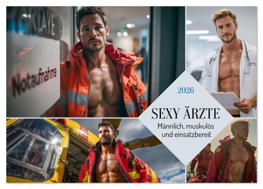 SEXY ÄRZTE - Männlich, muskulös und einsatzbereit (Wandkalender 2026 DIN A3 quer), CALVENDO Monatskalender - Mb Fotografie