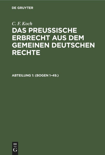(Bogen 1-49.) - C. F. Koch
