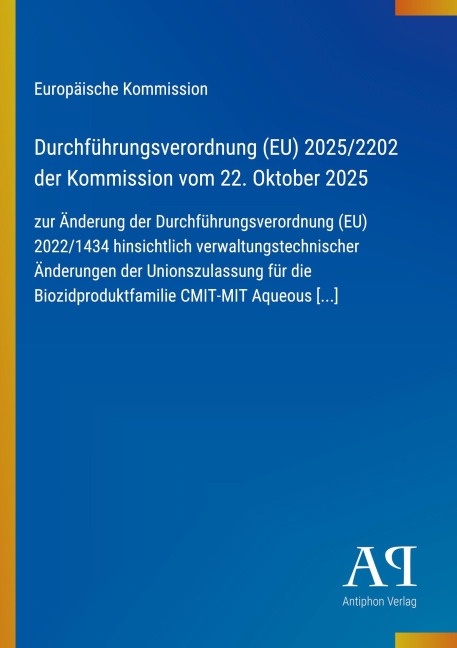 Durchführungsverordnung (EU) 2025/2202 der Kommission vom 22. Oktober 2025 - Europäische Kommission