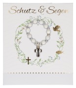 Cover-Bild zum Titel 'Butzon & Bercker Tauf-Armband - Stretch-Armband mit weißen Glasperlen, Rosenperlen aus Metall und Kreuz-Anhänger, Lieferung in Geschenkverpackung' von ''