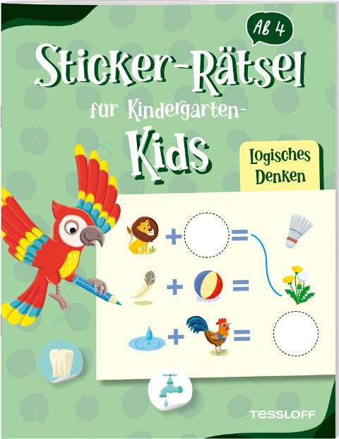 Sticker-Rätsel für Kindergarten-Kids. Logisches Denken - 