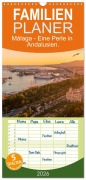 Cover-Bild zum Titel 'Familienplaner 2026 - Málaga - Eine Perle in Andalusien. mit 5 Spalten (Wandkalender, 21 x 45 cm) CALVENDO' von 'Sf Sf'