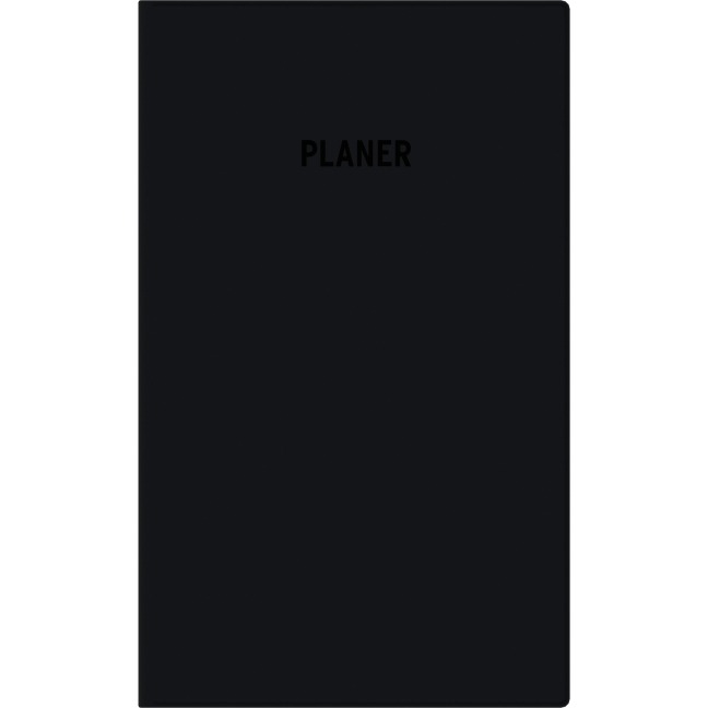 Taschenplaner schwarz 2026 - Bürokalender 9,5x16 cm - 112 Seiten - 1 Woche auf 2 Seiten - separates Adressheft - faltbar - Notizheft - 560-1020 - 