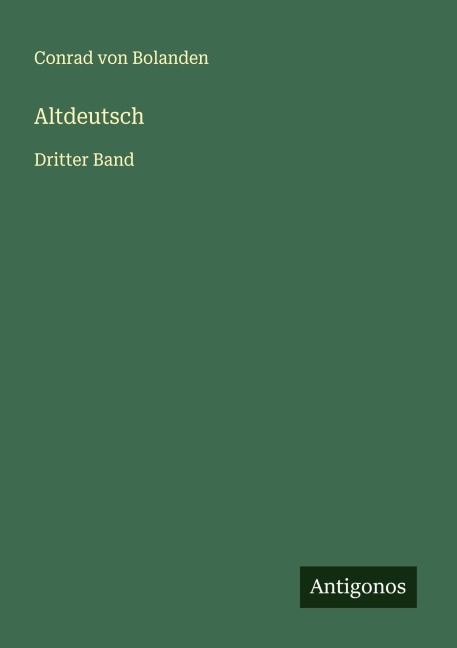 Altdeutsch - Conrad Von Bolanden