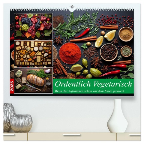 Ordentlich Vegetarisch (hochwertiger Premium Wandkalender 2025 DIN A2 quer), Kunstdruck in Hochglanz - Kerstin Waurick