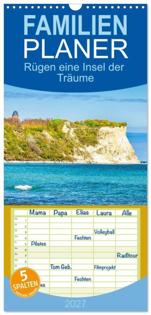 Familienplaner 2027 - Rügen eine Insel der Träume mit 5 Spalten (Wandkalender, 21 x 45 cm) CALVENDO - Solveig Rogalski
