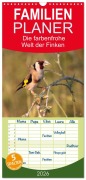 Cover-Bild zum Titel 'Familienplaner 2026 - Die farbenfrohe Welt der Finken mit 5 Spalten (Wandkalender, 21 x 45 cm) CALVENDO' von 'Winfried Erlwein'