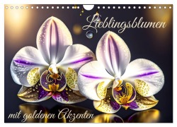 Lieblingsblumen mit goldenen Akzenten (Wandkalender 2026 DIN A4 quer), CALVENDO Monatskalender - Marion Bönner