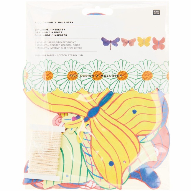 Girlanden Midsommar Magic, Insekten FSC MIX, 3 m - 