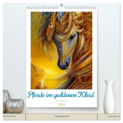 Cover-Bild zum Titel 'Pferde im goldenen Kleid (hochwertiger Premium Wandkalender 2026 DIN A2 hoch), Kunstdruck in Hochglanz' von 'Sven Melisch'