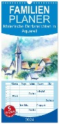 Familienplaner 2024 - Malerische Dorfansichten in Aquarell mit 5 Spalten (Wandkalender, 21 x 45 cm) CALVENDO - Jitka Krause