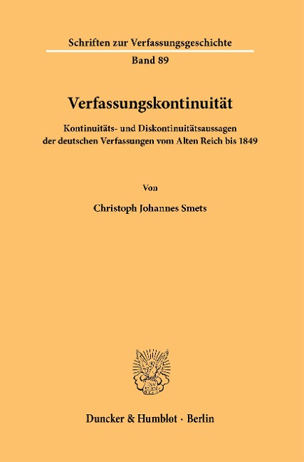 Verfassungskontinuität - Christoph Johannes Smets