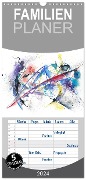 Familienplaner 2024 - Abstrakte Aquarelle mit 5 Spalten (Wandkalender, 21 x 45 cm) CALVENDO - Jitka Krause