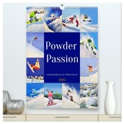 Cover-Bild zum Titel 'Powder Passion - Snowboardkunst im Höhenrausch (hochwertiger Premium Wandkalender 2026 DIN A2 hoch), Kunstdruck in Hochglanz' von 'Michaela Schimmack'