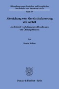 Cover-Bild zum Titel 'Abweichung vom Gesellschaftsvertrag der GmbH' von 'Moritz Richter'