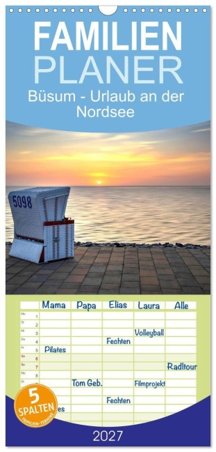 Familienplaner 2027 - Büsum - Urlaub an der Nordsee mit 5 Spalten (Wandkalender, 21 x 45 cm) CALVENDO - Katja Xenikis