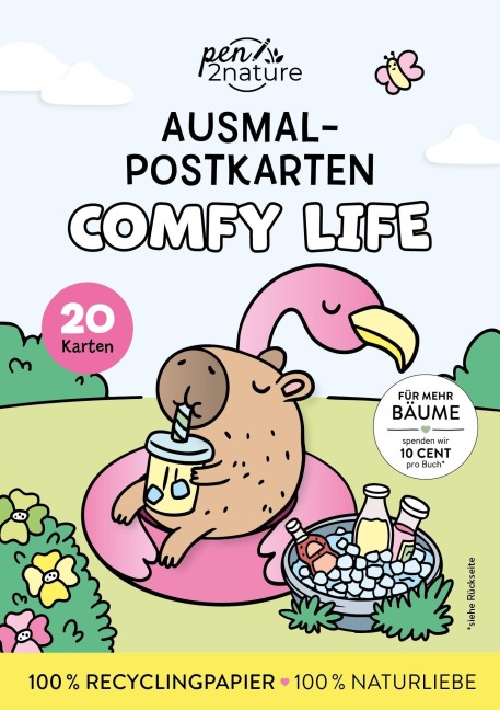 Comfy Life I 20 Ausmal-Postkarten - 