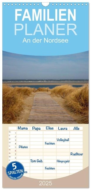 Familienplaner 2025 - An der Nordsee mit 5 Spalten (Wandkalender, 21 x 45 cm) CALVENDO - Kattobello Kattobello