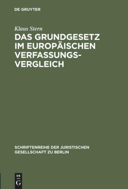 Das Grundgesetz im europäischen Verfassungsvergleich - Klaus Stern